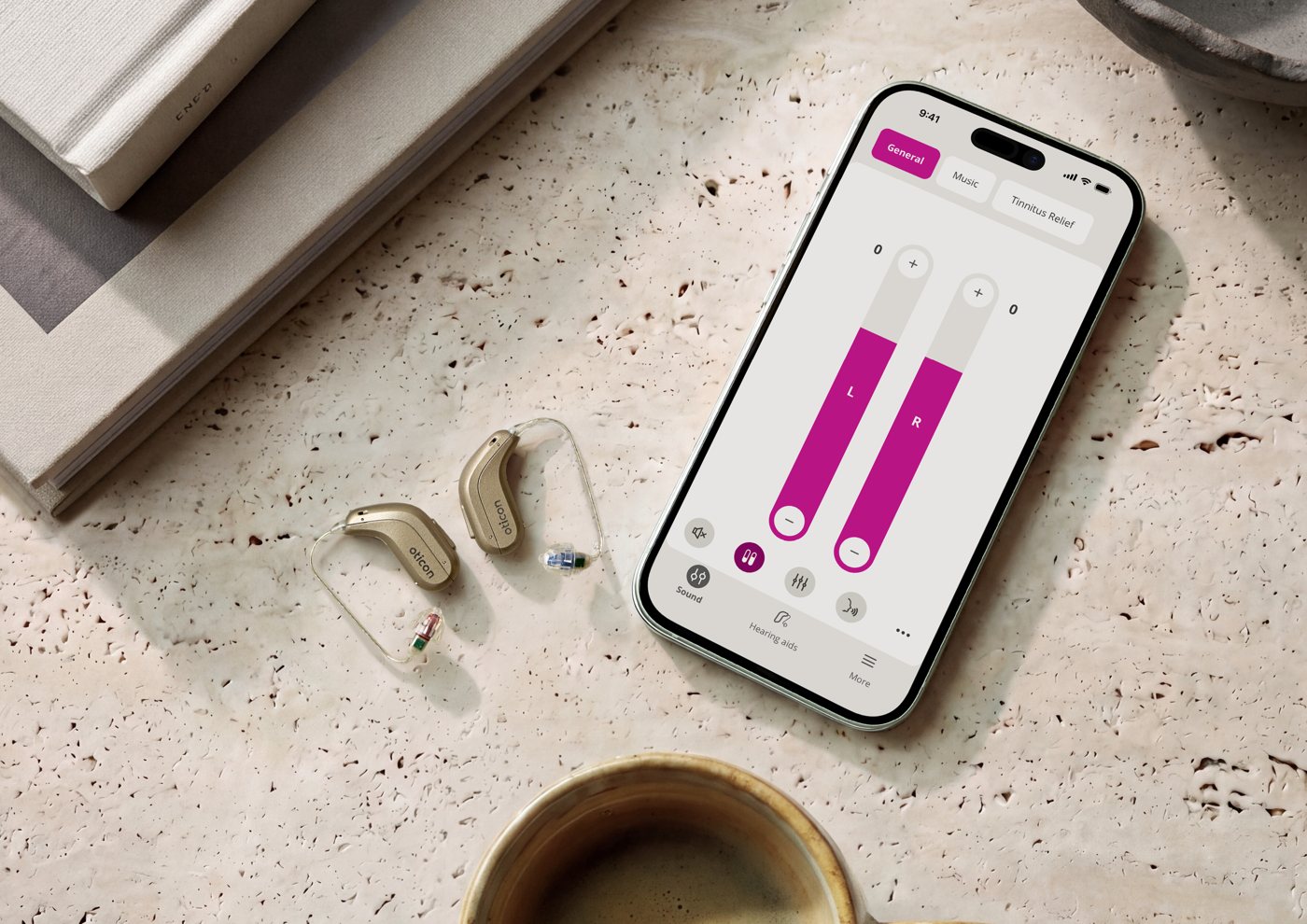 Oticon Reveal connecting with iPhone, iPad, and Apple Watch for direct streaming