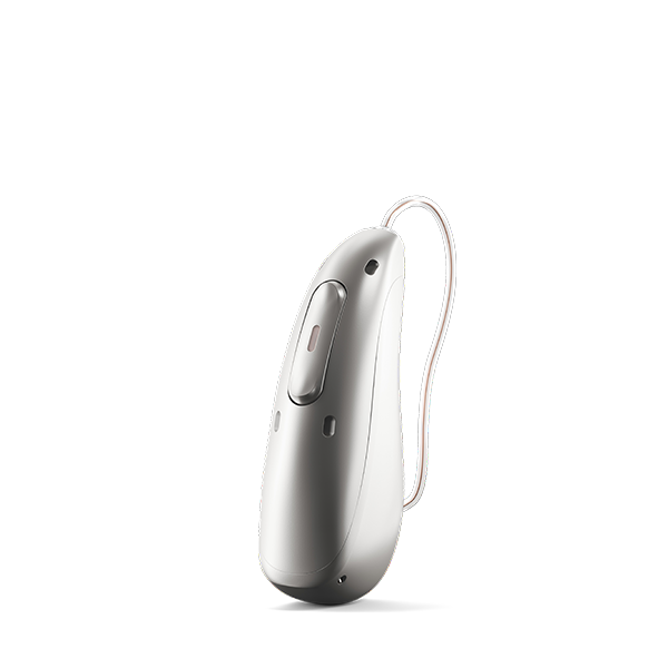 Phonak Audéo Sphere Infinio hearing aid in champagne color with EasyGuard wax protection