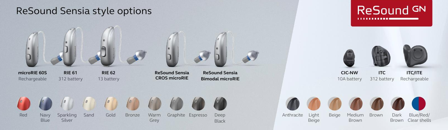 ReSound Sensia color lineup